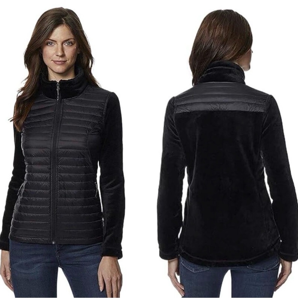 32 Degrees Down Mixed Media Black Ultra Lightweight Jacket - small